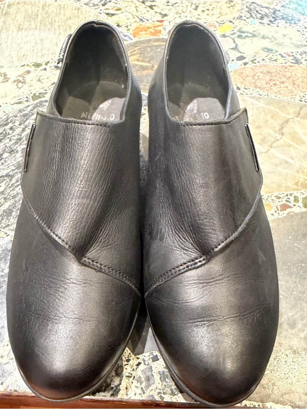 Mephisto Black Leather Slip-On Women's Loafers